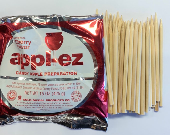 Apple Ez Cherry Red Candy Apple Kit With 50 Wood Sticks Etsy