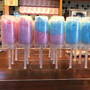 24 Gender Reveal Baby Shower Cotton Candy Push Pops in Blue and Pink