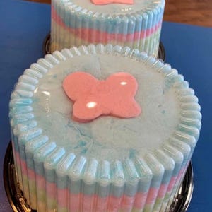 8&quot; Cotton Candy Rainbow Birthday Cake: Heart, Star, or Initial