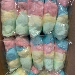 12 Small Bags Rainbow Unicorn Cotton Candy Birthday Party Favors