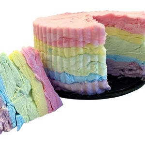 Personalized Cotton Candy Rainbow Birthday Cake