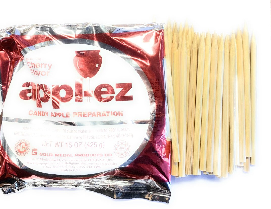 Apple Ez Cherry Red Candy Apple Kit With 50 Wood Sticks Etsy