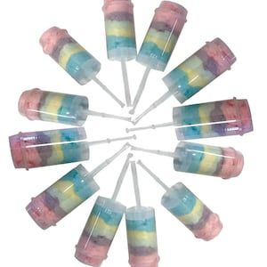 12 Unicorn Cotton Candy Push Pops: Birthday Party Favors
