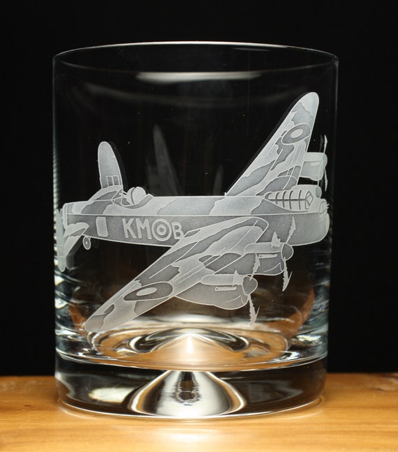 Lancaster Bomber WW2 RAF Aeroplane Aircraft Engraved Glass Tumbler Gift