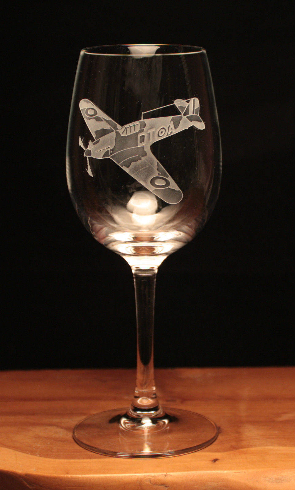 Hurricane WW2 RAF Airforce Aeroplane Aircraft Engraved Wine Glass Gift