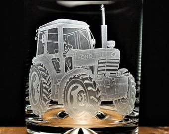 Gobelet en verre gravé Ford Farm pour tracteur, cadeau
