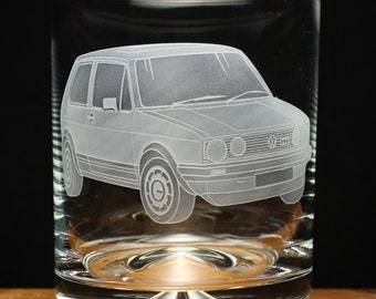 Gobelet cadeau Golf GTI MK1 en verre gravé