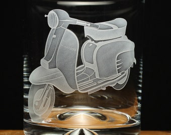 Lambretta Scooter Motorcycle Bike Engraved Glass Tumbler Gift Present
