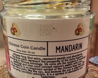 Chinese Coin Candle | Abundance | Good Luck| Happiness | Wealth