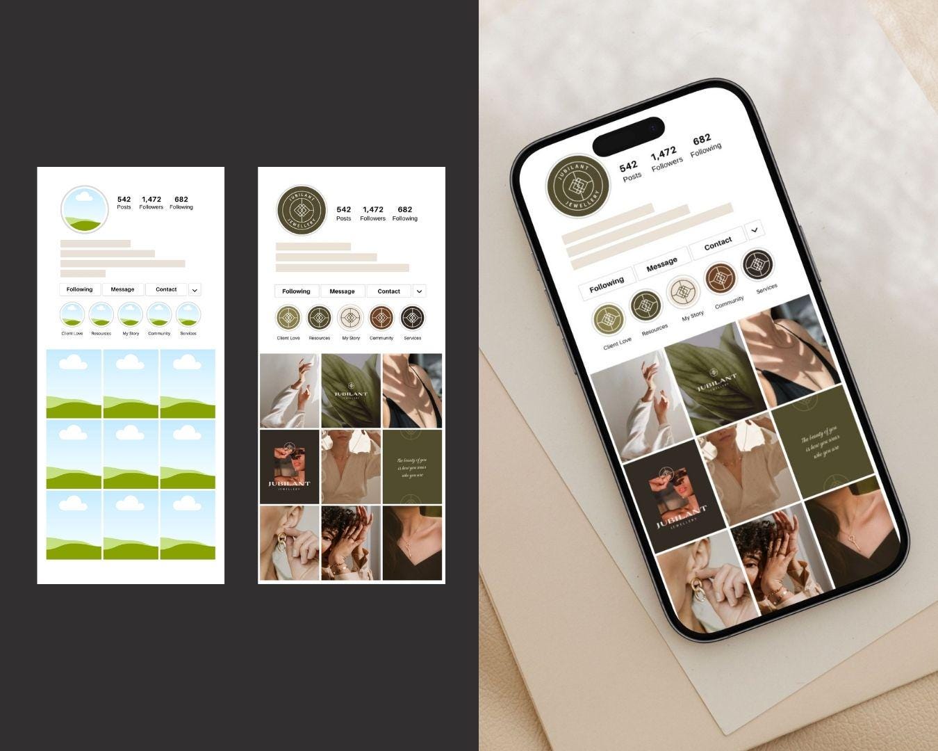 Instagram Canva Mockup Templates: Social Media Feed Planner (PDF ...