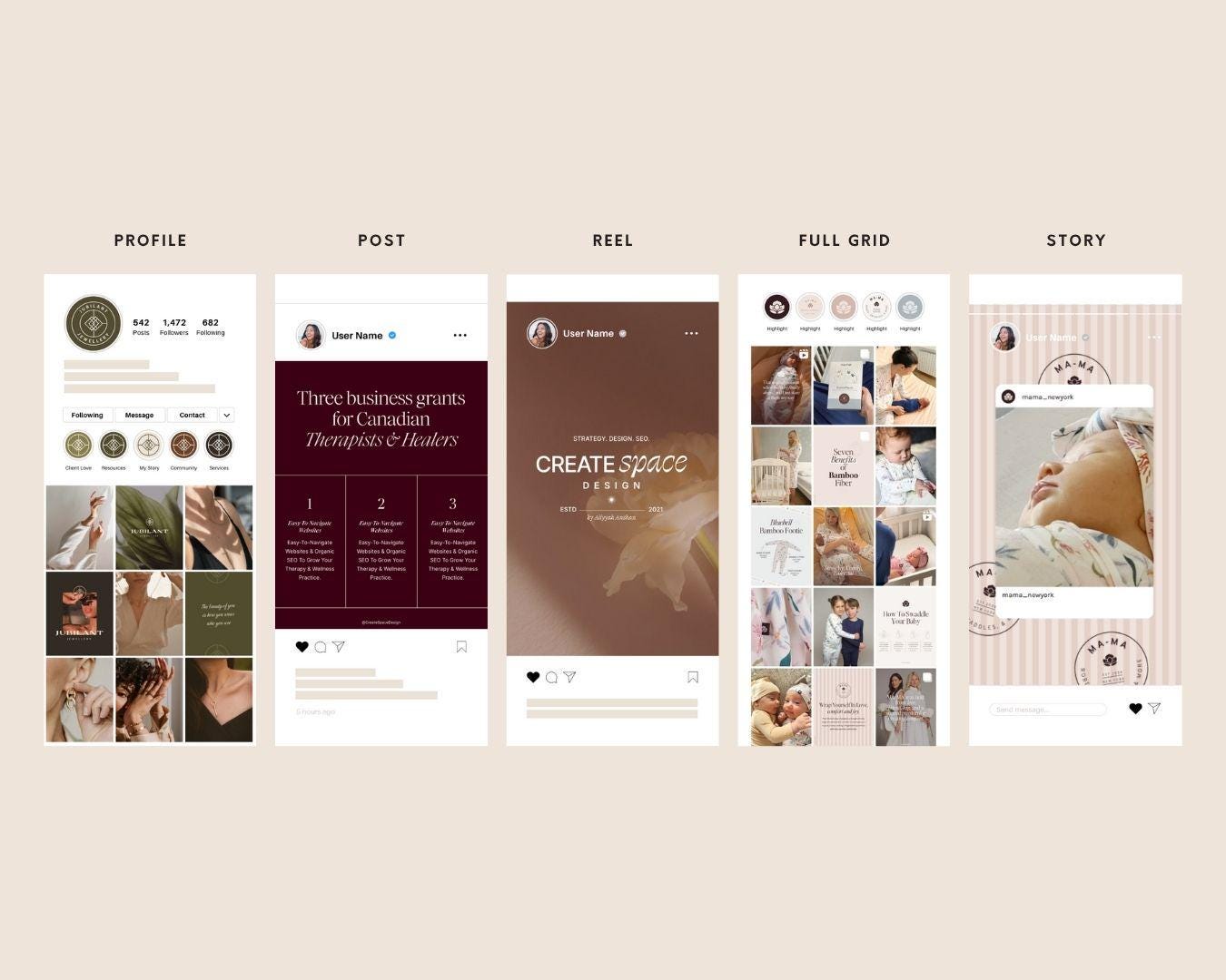 Instagram Canva Mockup Templates: Social Media Feed Planner (PDF ...