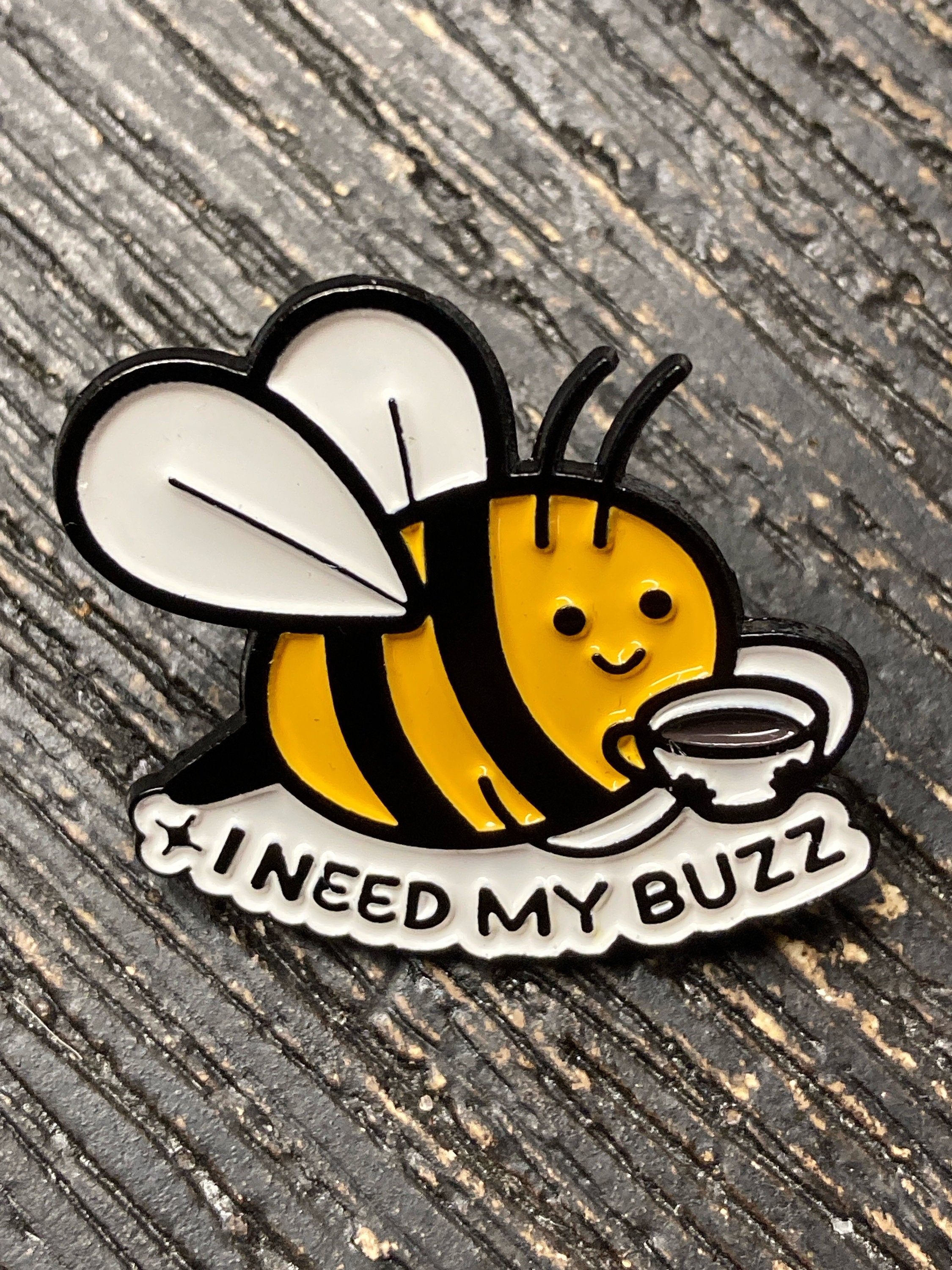 I Need My Buzz Bumblebee Lapel Pin Sweater Jacket Hat Vest K514 - Etsy