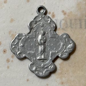 Antique pilgrimage medal from France, Notre Dame de la Peinière (Our Lady of la Peiniere) aluminium medal made in France circa 1900