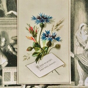 Rare image pieuse de France, bouquet de bleuet