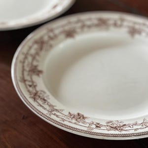 Vintage pair of Copeland Late Spode English plates from the 1900's, set of 2 plates decorated with brown ivy leaves, made in England RefW1