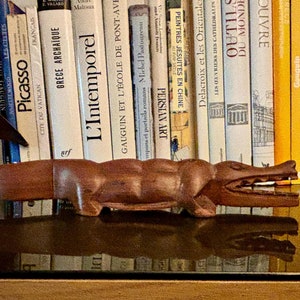 Large vintage African crocodile sculpture in rosewood  RefA6