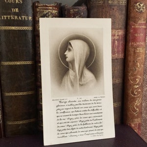 Rare antique pious image from France, THE VIRGIN MARY, Maison Bouasse Jeune circa 1930