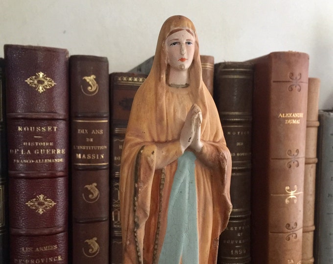 Antique Plaster Statue of Our Lady of Lourdes From France Etsy