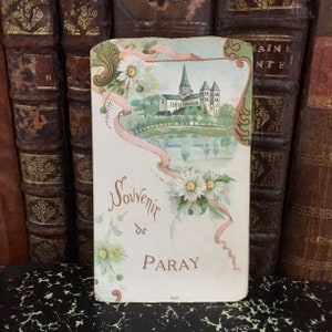 Rare image pieuse antique de France, « Souvenir de Paray, Litanies du Sacré-Cœur de Jésus publiée par Bonamy dans les années 1920