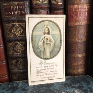 Rare antique pious image from France published by Bouasse Lebel Paris in the 1930&#39;s, words from Saint Gerard Majella