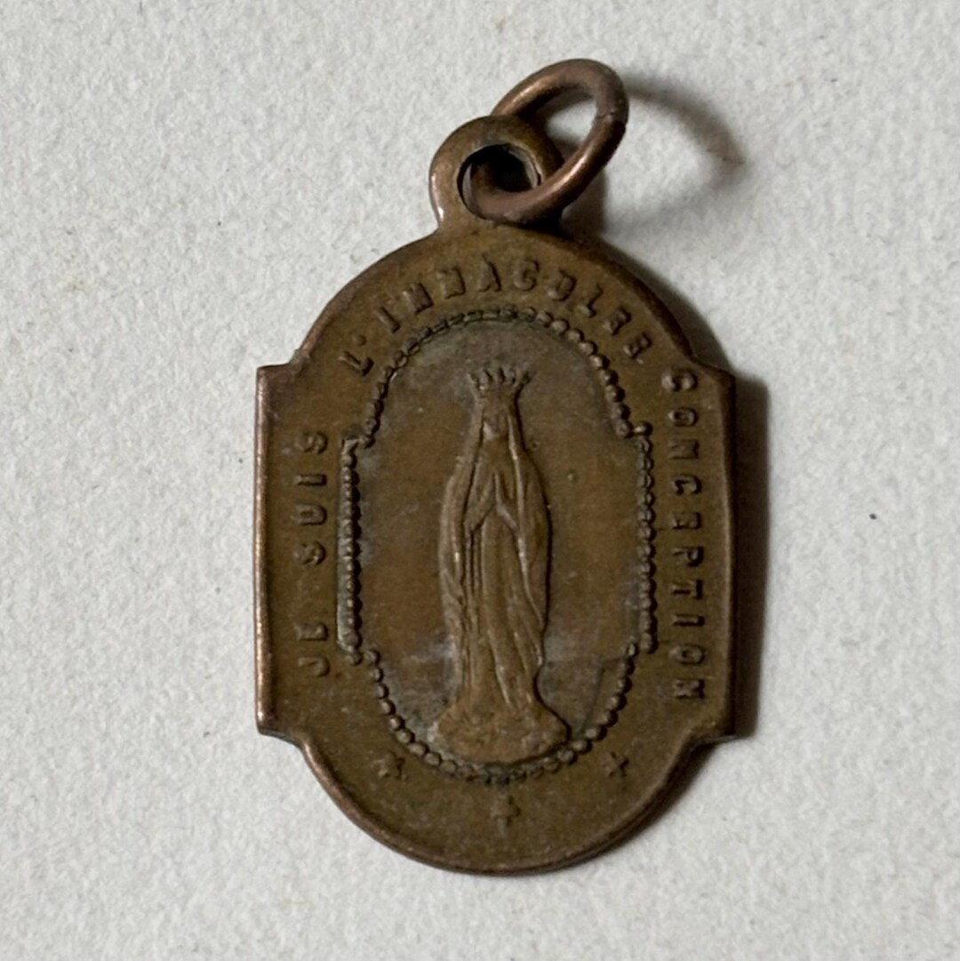 Antique Catholic Pilgrimage Medal From Lourdes, Our Lady of Lourdes and ...