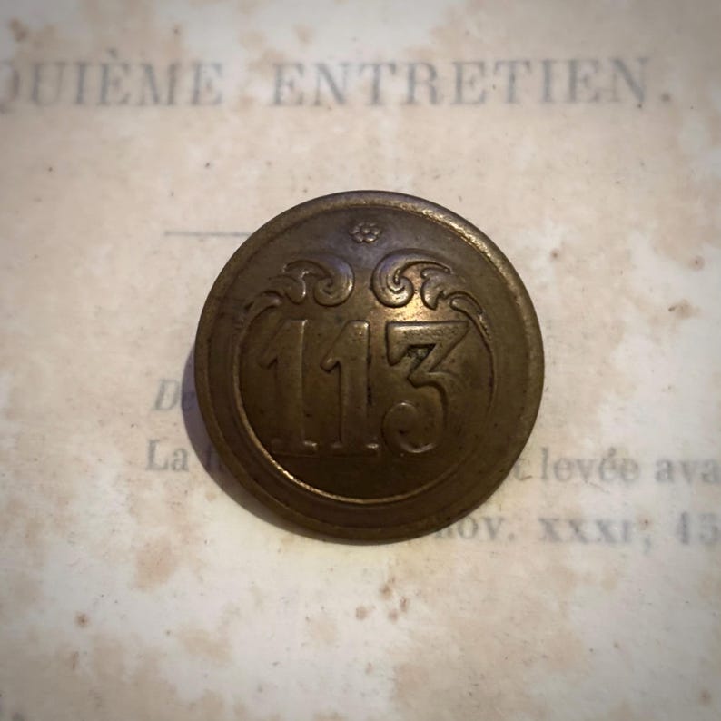 Antique 1850's French Army Infantry Button From the Second Empire, 113e ...