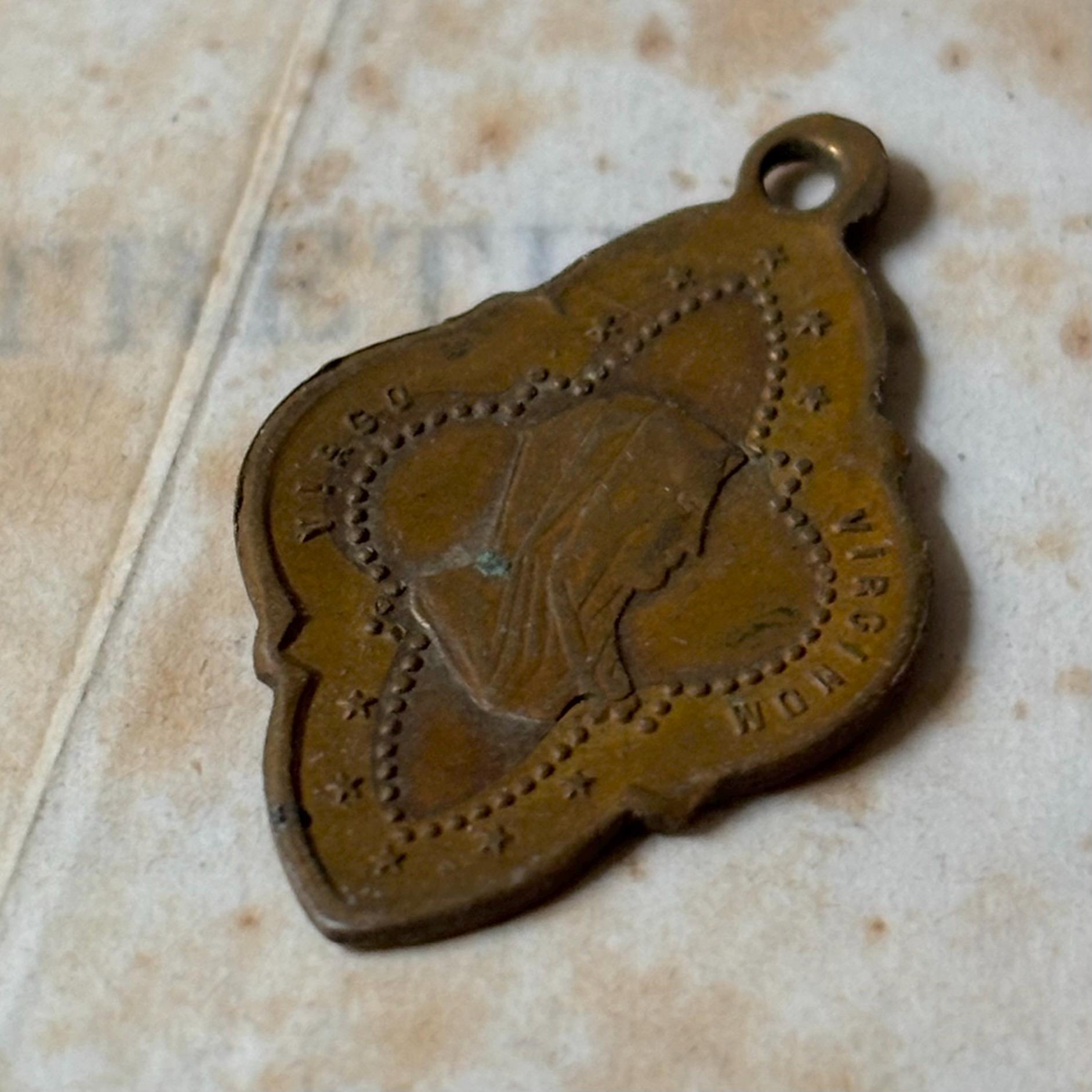 Antique Catholic Pilgrimage Medal From Lourdes, Our Lady of Lourdes and ...