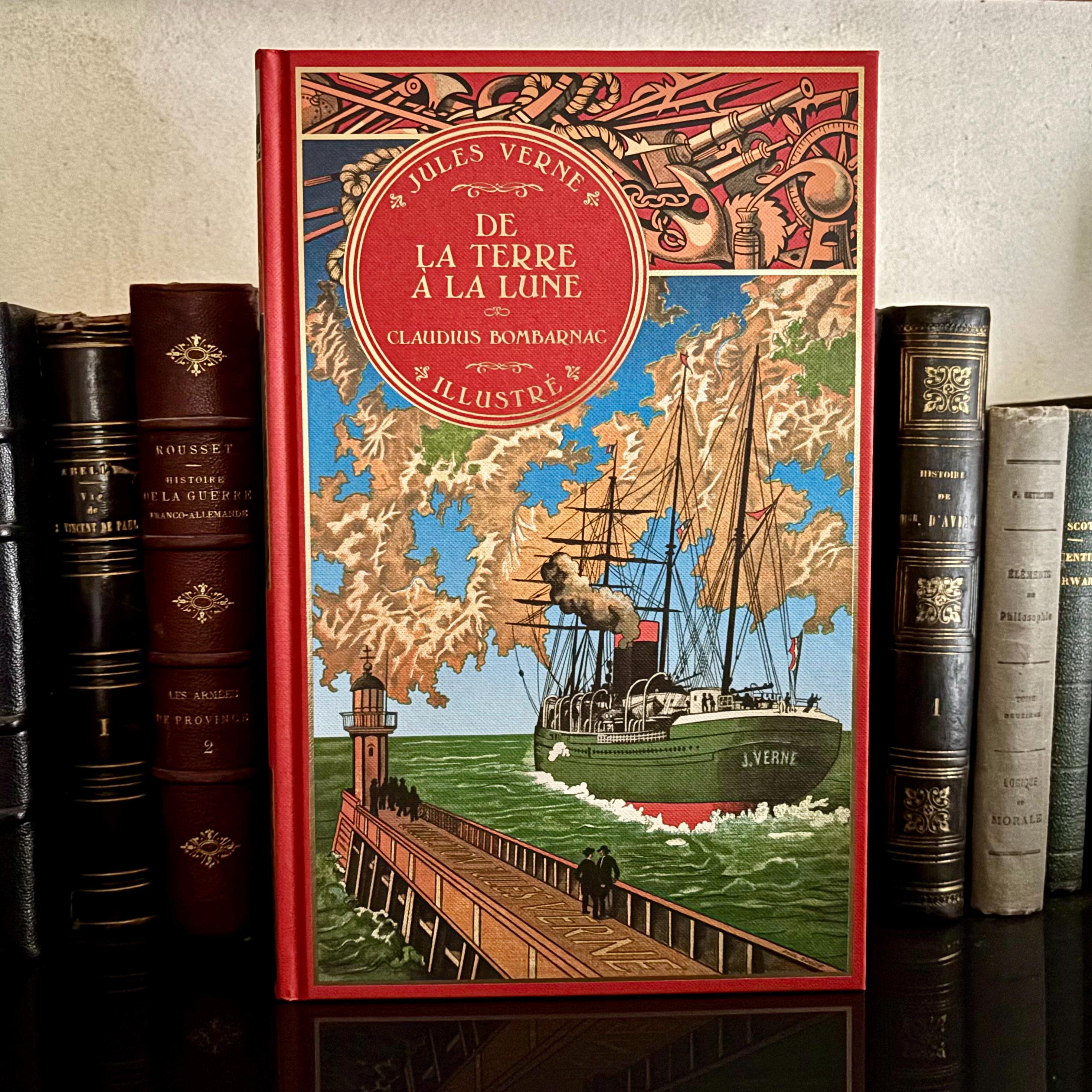 フランス語のヴィンテージ本『De la Terre à la Lune』（地球