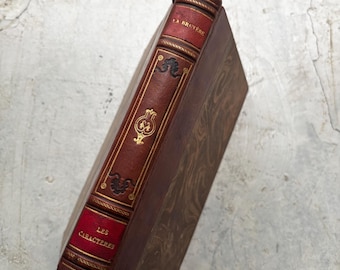Sällsynt antik bok på franska "Les Caractères ou Les Moeurs de ce Siècle" av La Bruyère, sällsynt illustrerad upplaga av Garnier Frères