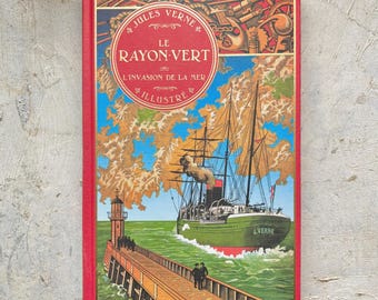 フランス語のヴィンテージ本、ジュール・ヴェルヌ作「Cinq
