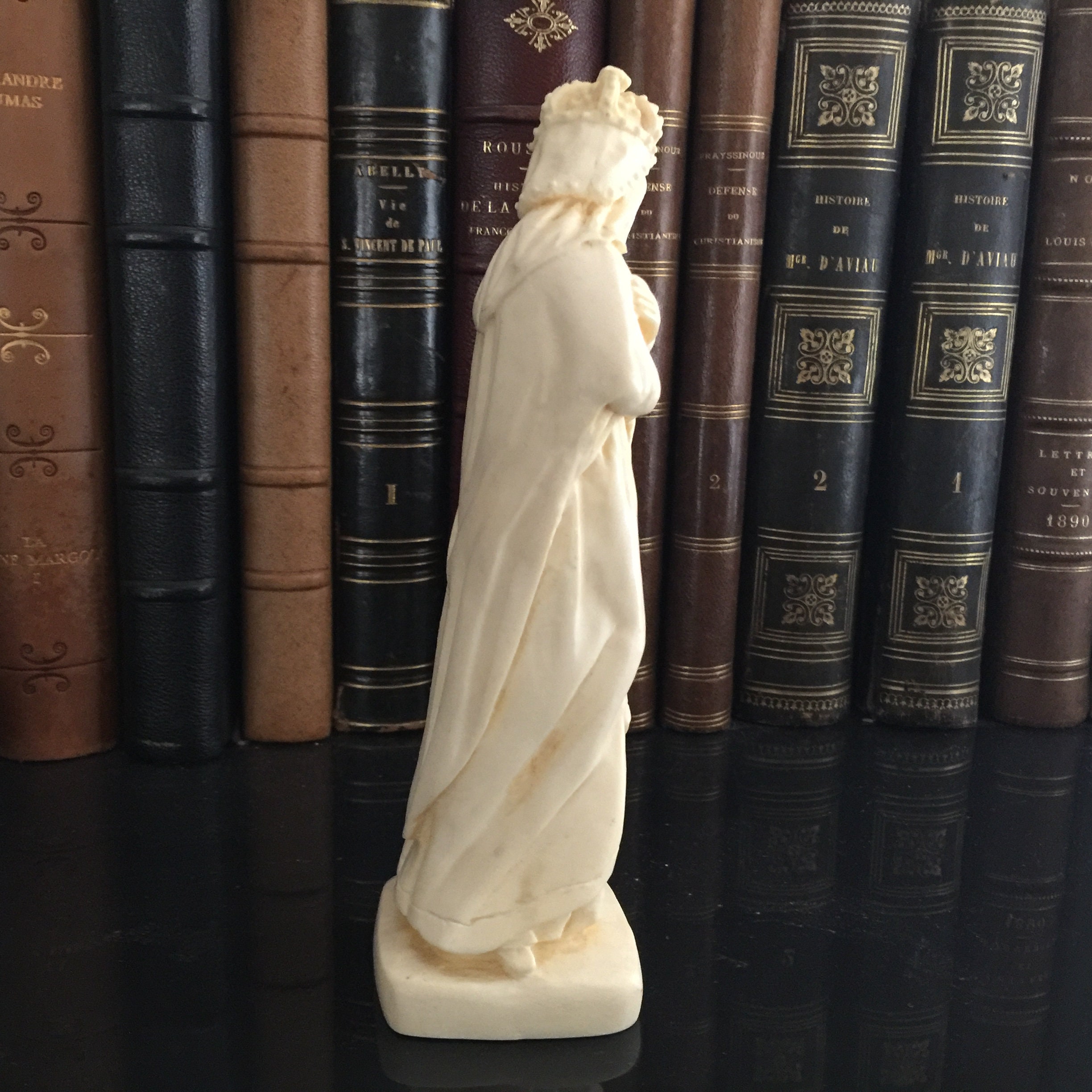 Vintage religious statue saint with a crown statue resin Etsy