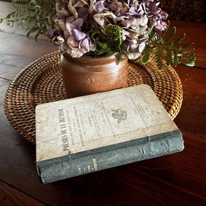 Rare antique 1880 poetry school book in French &quot;Poésies de la Jeunesse&quot; by Naudet (French Poetry for the Youth)