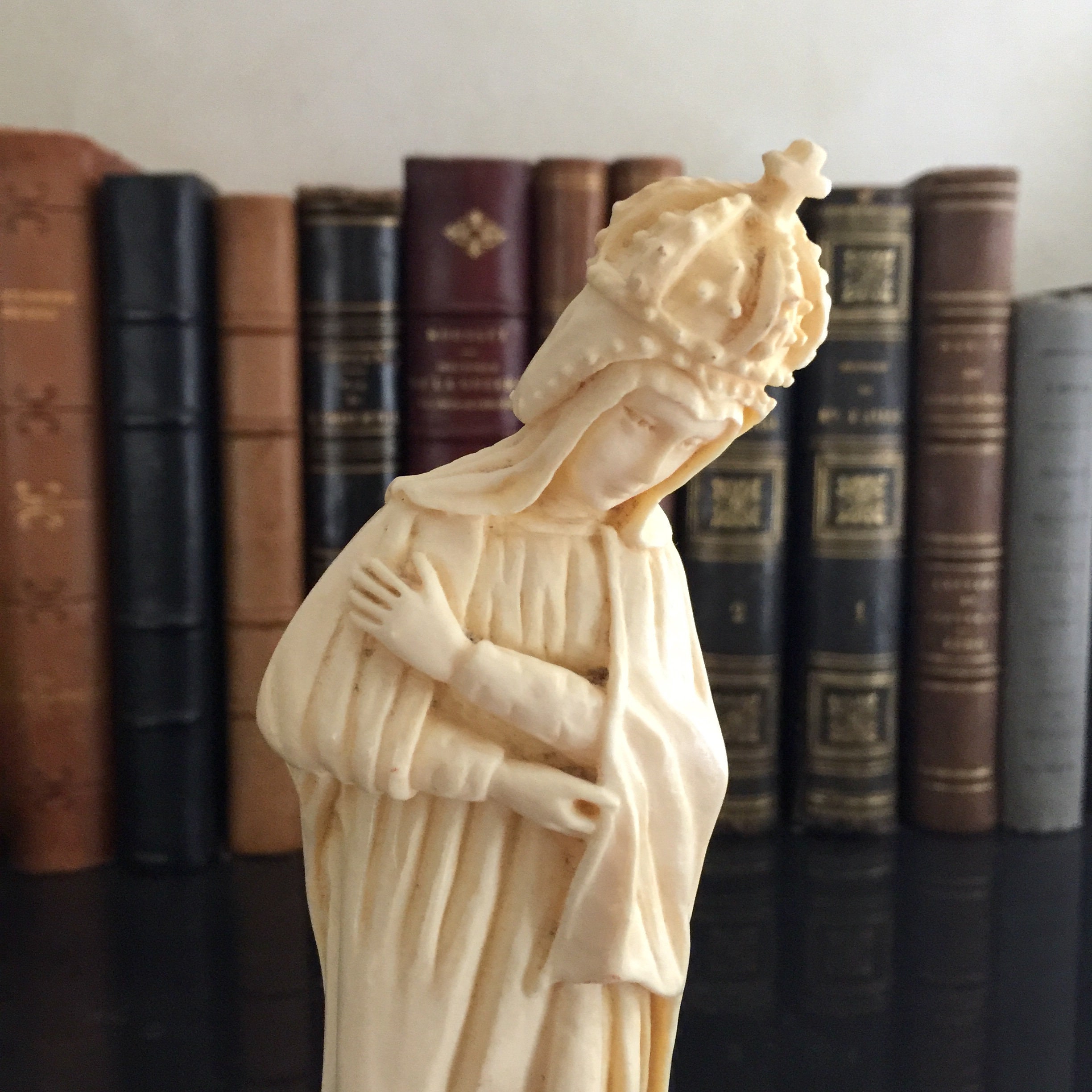 Vintage religious statue saint with a crown statue resin Etsy
