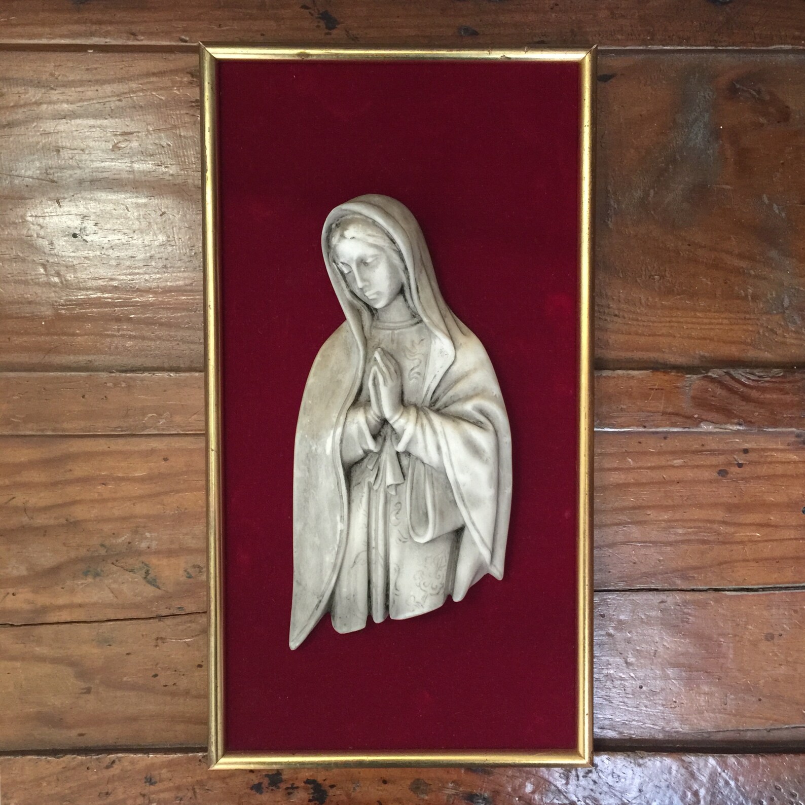 Charming Vintage Praying Virgin Mary With a Veil Statue in a Etsy