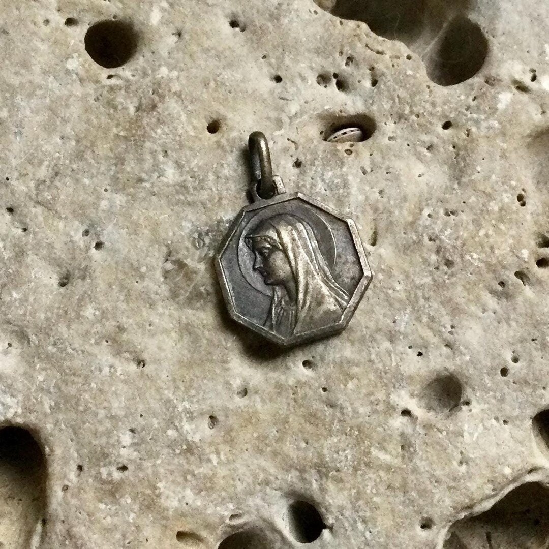 Antique Art Deco Medal From Lourdes, Our Lady of Lourdes Immaculate ...