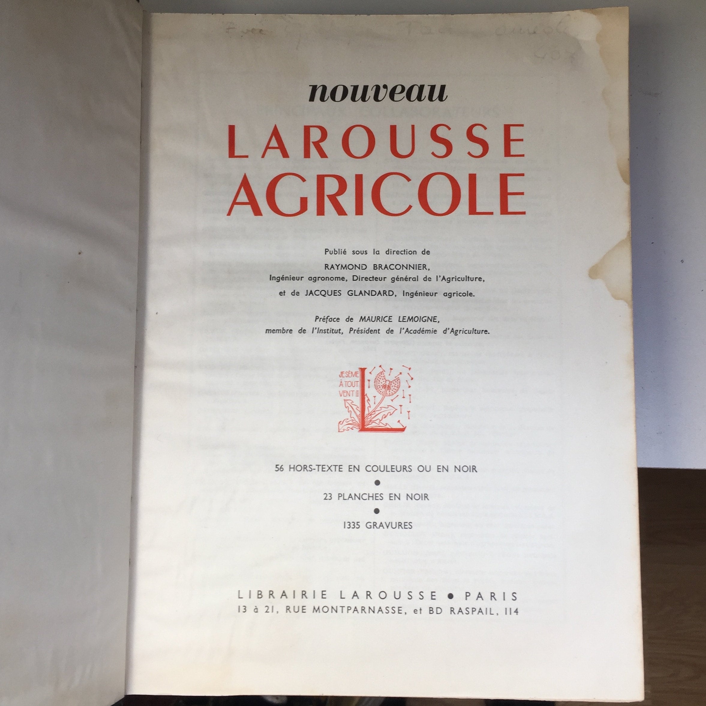 【希少】アンティーク洋書 Larousse Agricole 2巻セット 赤 Rare Vintage 1952 Agricultural Encyclopedia in French 