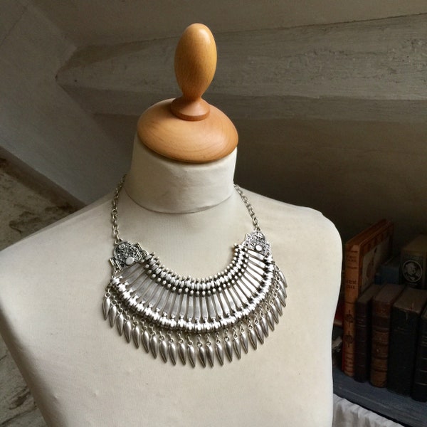 Grande collana orientale vintage, bellissima collana turca con motivi ottomani, bellissima collana di dichiarazione