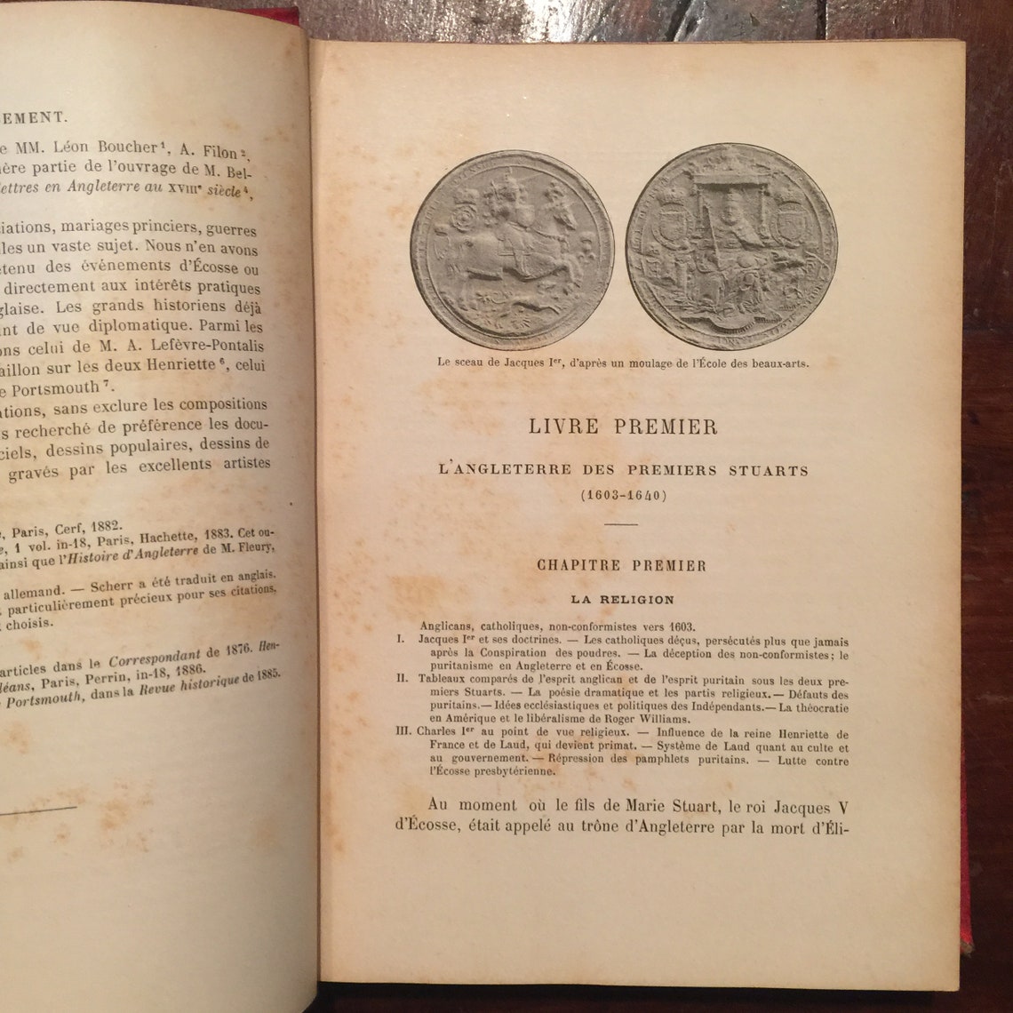 Antique history book in French 1891 "Les Deux Révolutions d'Angleterre 1603-1689 et La Nation Anglaise au XVIIe Siècle" by Edouard Sayous, foto 4 de 5