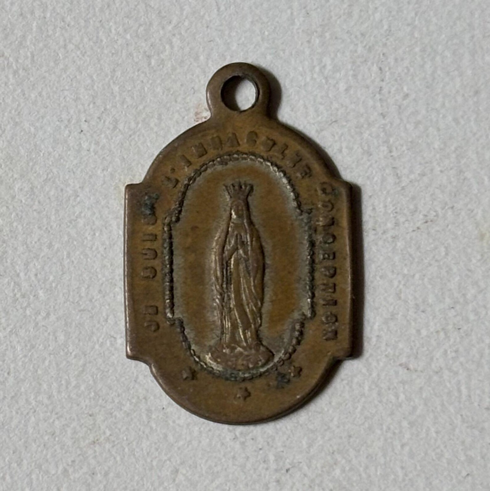 Antique Catholic Pilgrimage Medal From Lourdes, Our Lady of Lourdes and ...