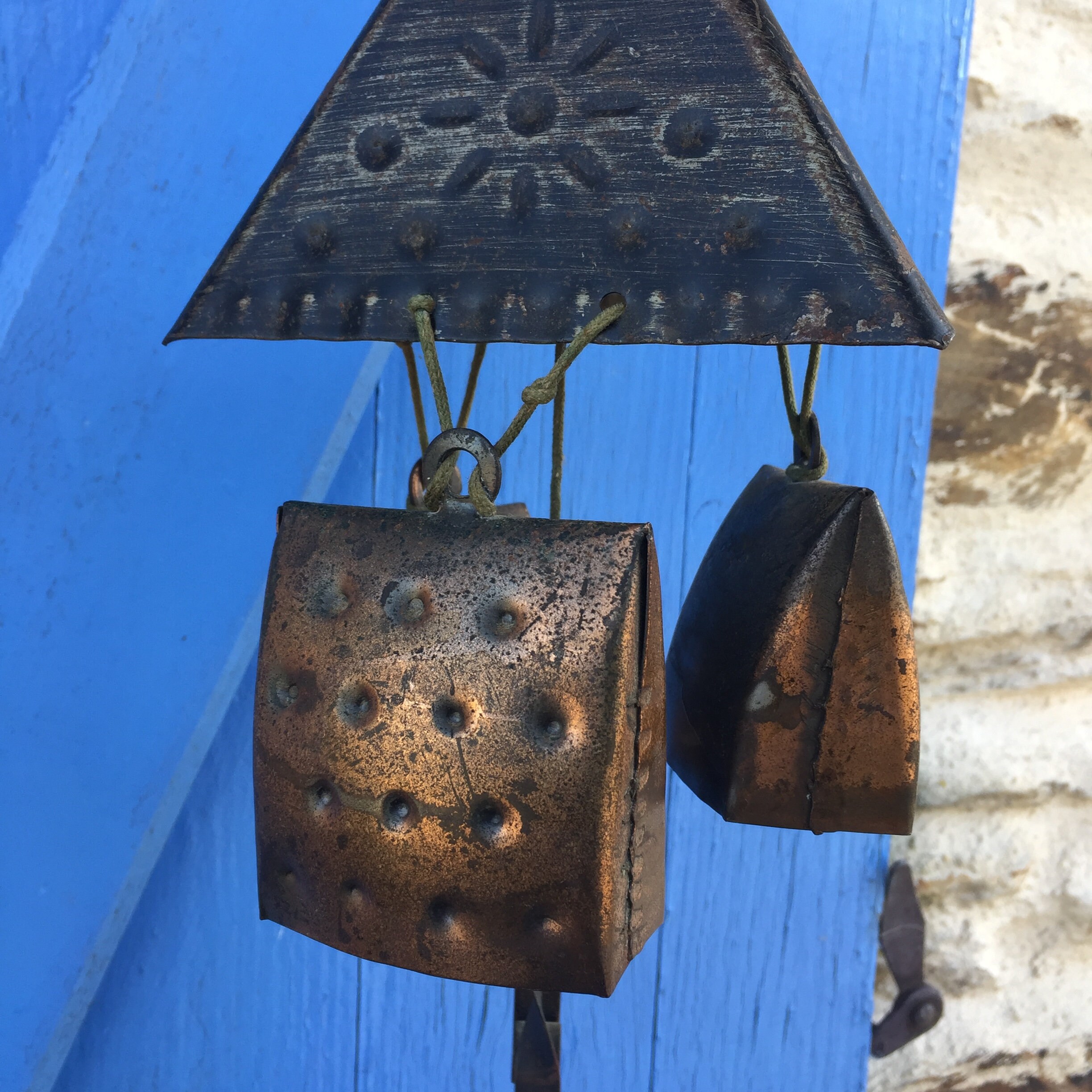 Charming vintage French hammered copper bells wind chime Etsy
