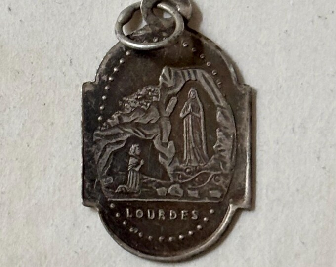 Antique Catholic Pilgrimage Medal From Lourdes, Our Lady of Lourdes and ...