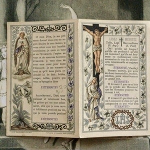 Rare calendrier spirituel antique, « IHS L'Eternité, prière à Dieu », publié en France vers 1900