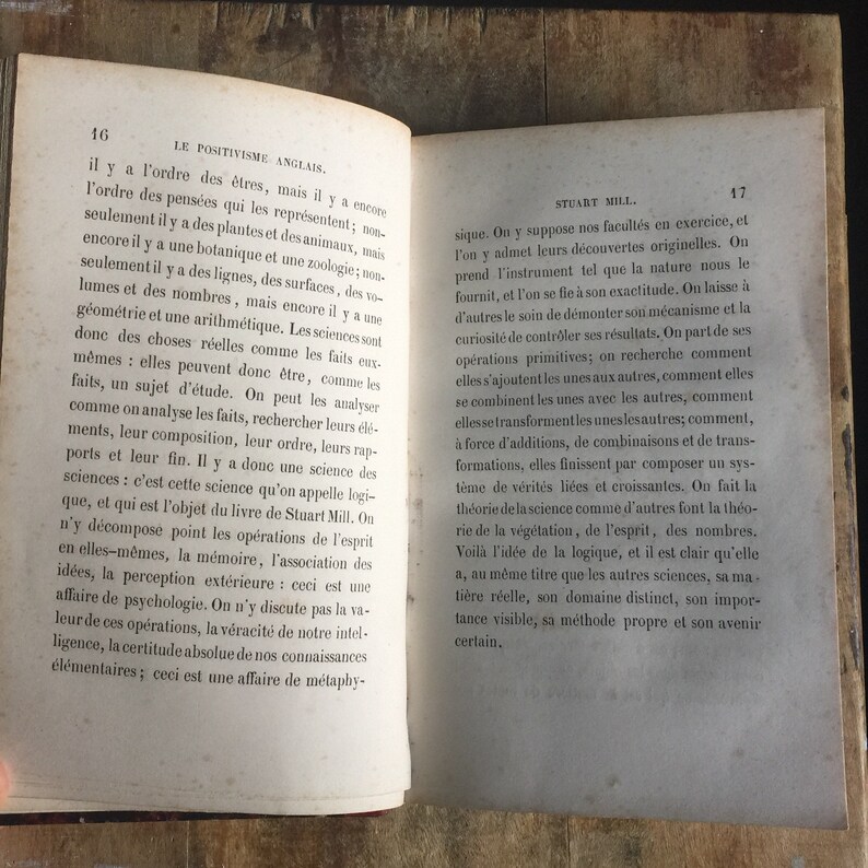 Very Rare French Antique Book By Hippolyte Taine Le Positivisme Anglais Etude Sur Stuart Mill First Edition 1864 Germer Baillière Paris - 