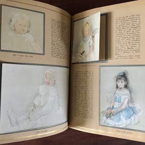 May include: A vintage book with pages featuring black and white illustrations of children. The book has a gold-colored spine and a beige cover.