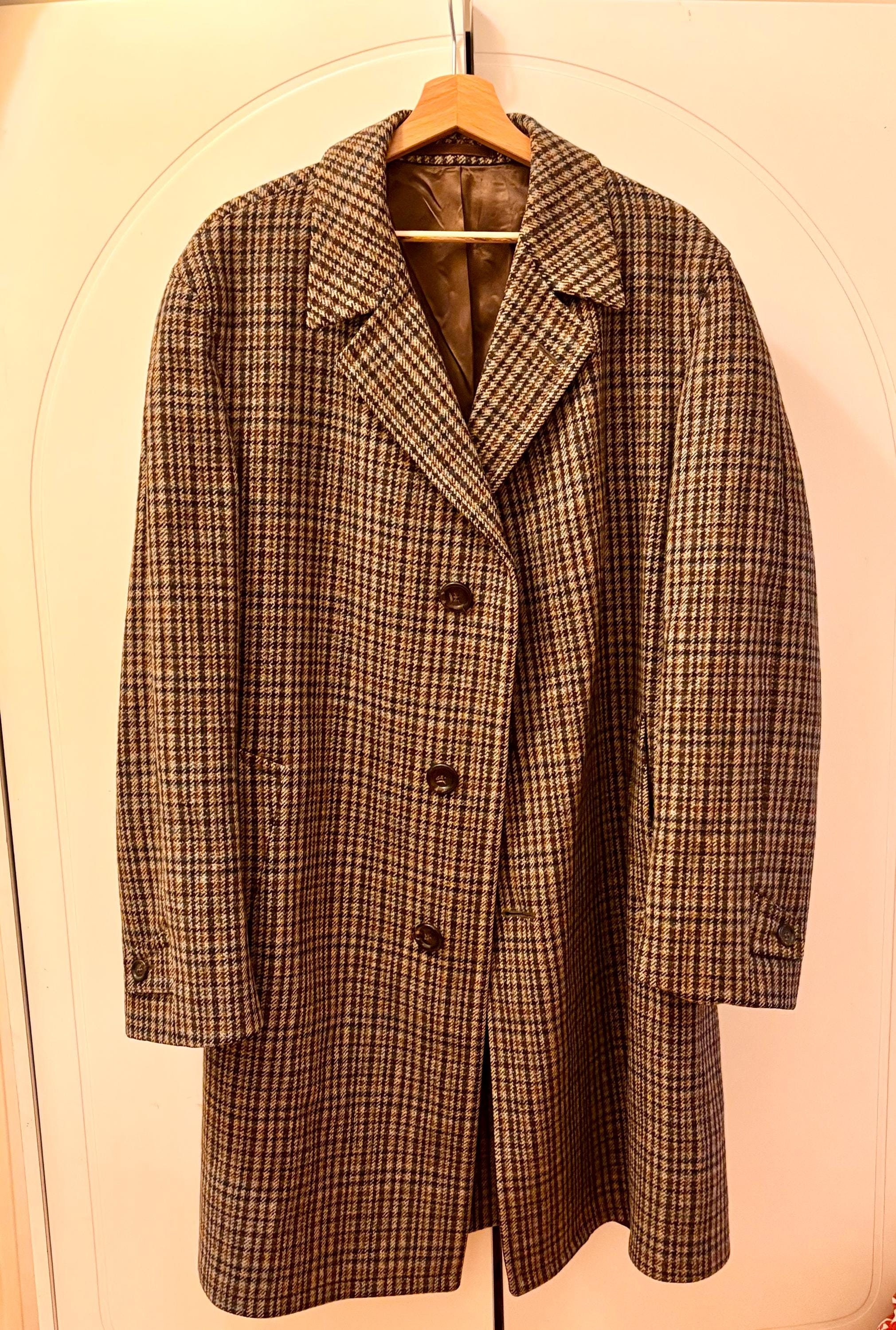 Vintage Wool Coat From France Made in the 1960's, Large Coat