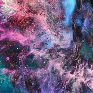 Rosette Nebula Resin Art: Blooming Darkness 11x14 Resin Nebula Painting with Depth & Mystery image 5