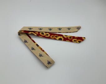 Reversible Headband: Skinny Cotton Hair Wrap, Retro Style