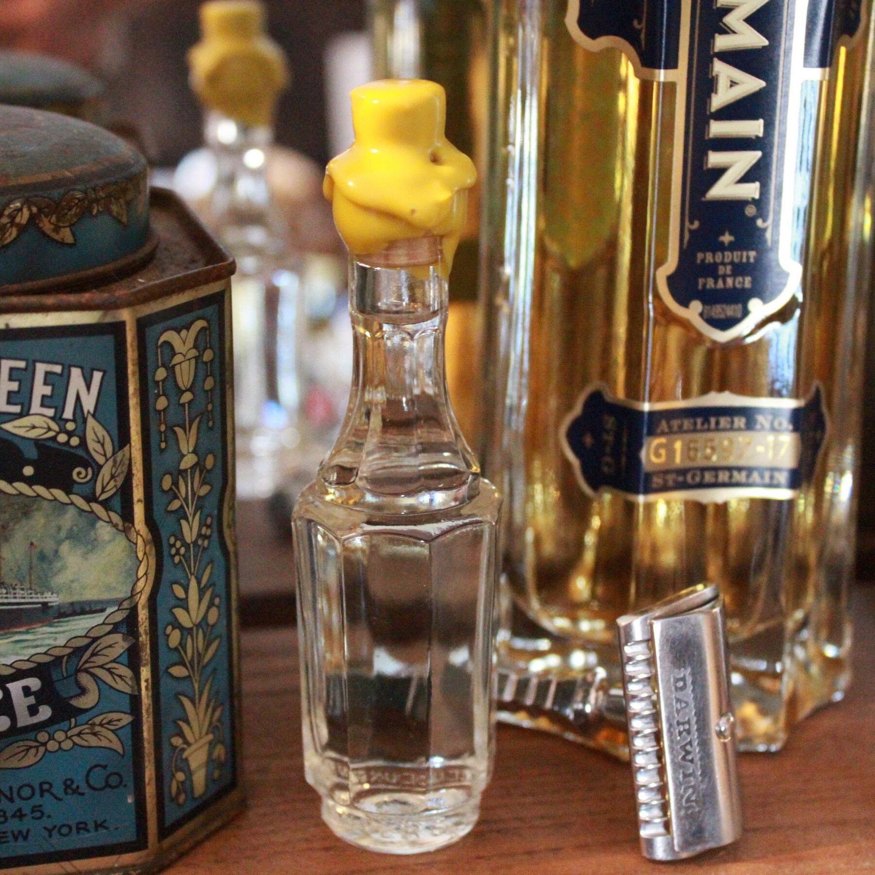 Organic Aftershave Lotion in Vintage Faceted Glass Bottle DARWIN