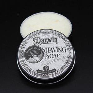 Luxury Organic Shaving Soap in Tin - DARWIN &quot;Classic&quot;