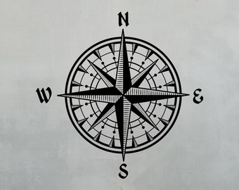 Vintage Compass Rosette Wall Decal Vinyl Bedroom Living Room Removable Decor